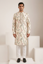 Mehndi colour kurta top with floral print
