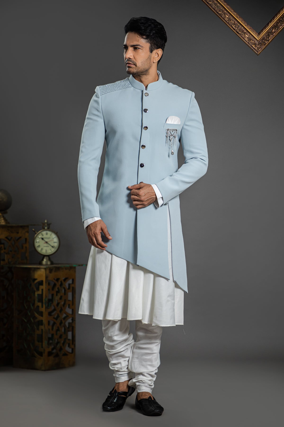 Blue Colour Exclusive Wear Wholesale Indo Western Catalog 1648 - The Ethnic  World